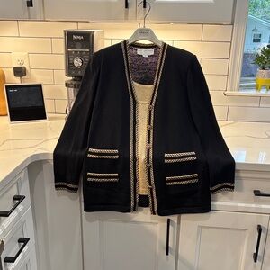 St. John Collection Black Blazer with Gold Accents